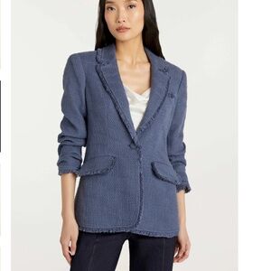 Cinq a Sept Khloe Boucle Blazer in Navy